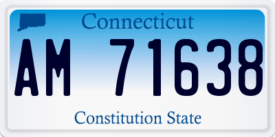 CT license plate AM71638
