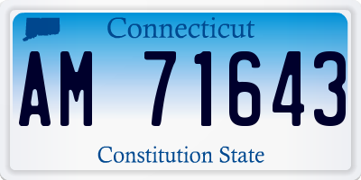 CT license plate AM71643