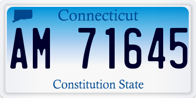 CT license plate AM71645