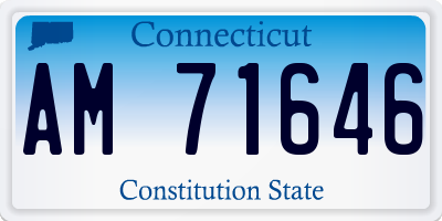 CT license plate AM71646