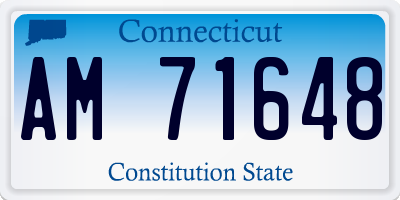 CT license plate AM71648