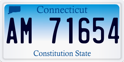 CT license plate AM71654
