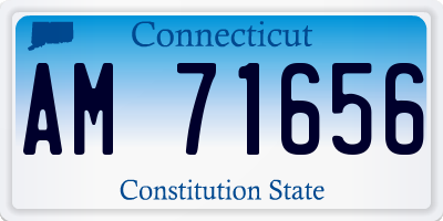 CT license plate AM71656