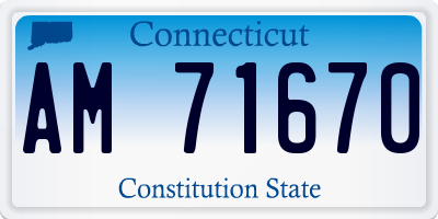 CT license plate AM71670