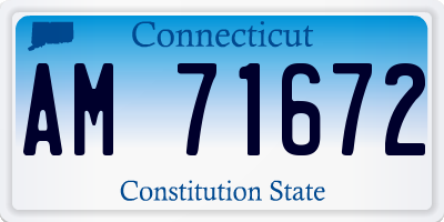CT license plate AM71672