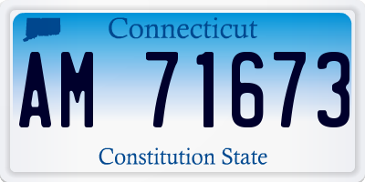 CT license plate AM71673