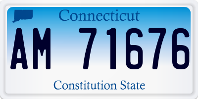CT license plate AM71676