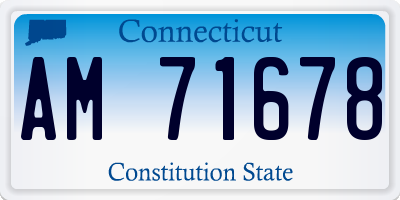 CT license plate AM71678