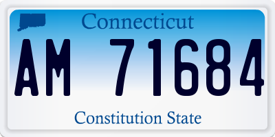 CT license plate AM71684