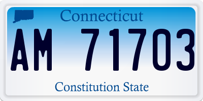 CT license plate AM71703