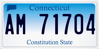 CT license plate AM71704