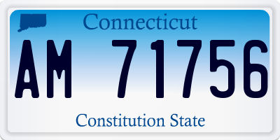 CT license plate AM71756