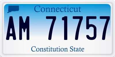 CT license plate AM71757