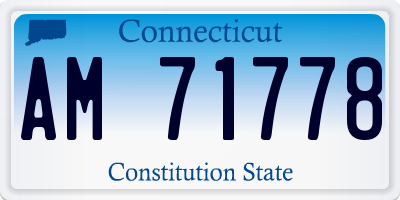CT license plate AM71778