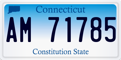CT license plate AM71785