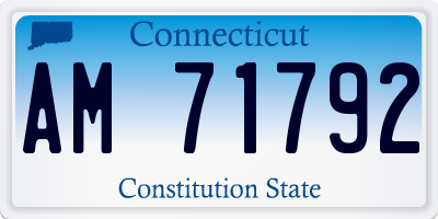 CT license plate AM71792