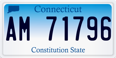 CT license plate AM71796