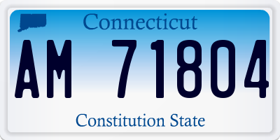 CT license plate AM71804