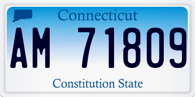 CT license plate AM71809