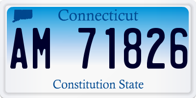 CT license plate AM71826