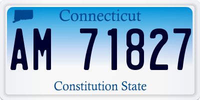 CT license plate AM71827