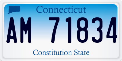 CT license plate AM71834