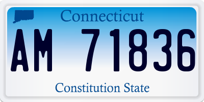 CT license plate AM71836