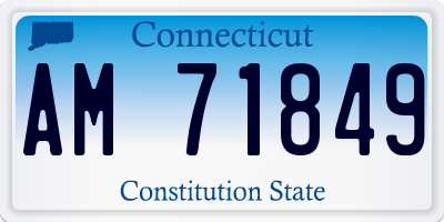 CT license plate AM71849
