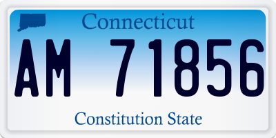 CT license plate AM71856