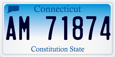 CT license plate AM71874