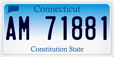 CT license plate AM71881