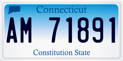 CT license plate AM71891