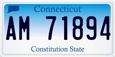 CT license plate AM71894