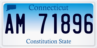 CT license plate AM71896