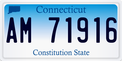 CT license plate AM71916