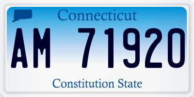 CT license plate AM71920