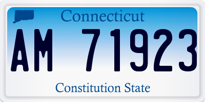 CT license plate AM71923