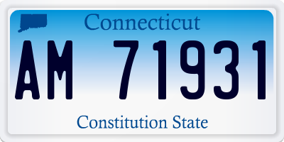 CT license plate AM71931