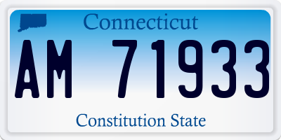 CT license plate AM71933