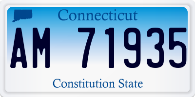 CT license plate AM71935
