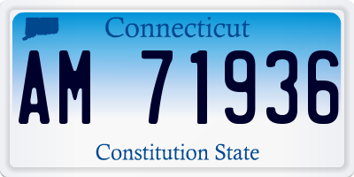 CT license plate AM71936