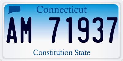 CT license plate AM71937