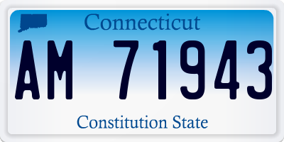CT license plate AM71943
