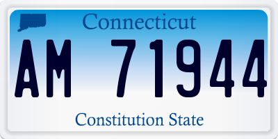 CT license plate AM71944