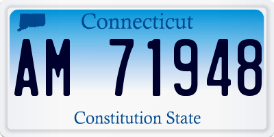 CT license plate AM71948