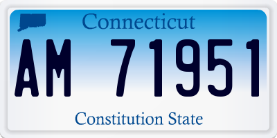 CT license plate AM71951