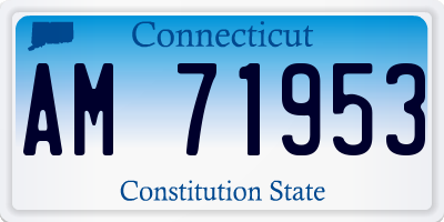 CT license plate AM71953