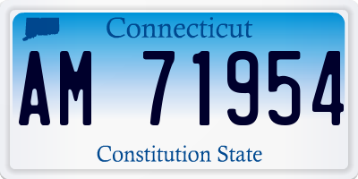 CT license plate AM71954