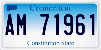 CT license plate AM71961