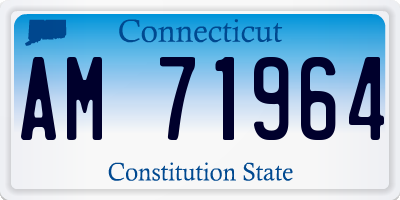 CT license plate AM71964